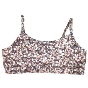 Sage abstract floral Sports Bra